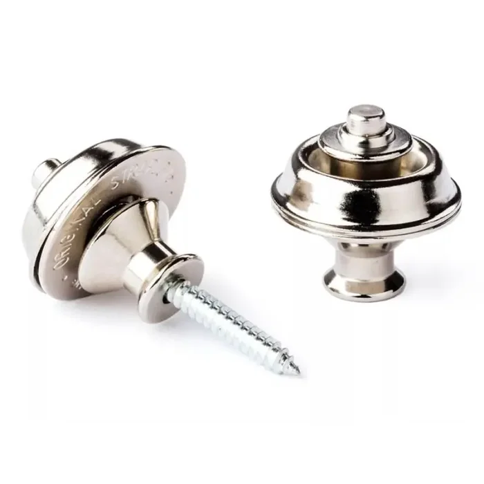 Dunlop strap lock system with screws, dual, nickel