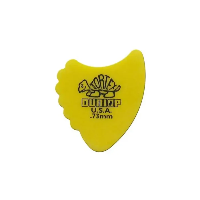 Dunlop Tortex Sharkfin picks, 72-pack, yellow, 0.73 mm.