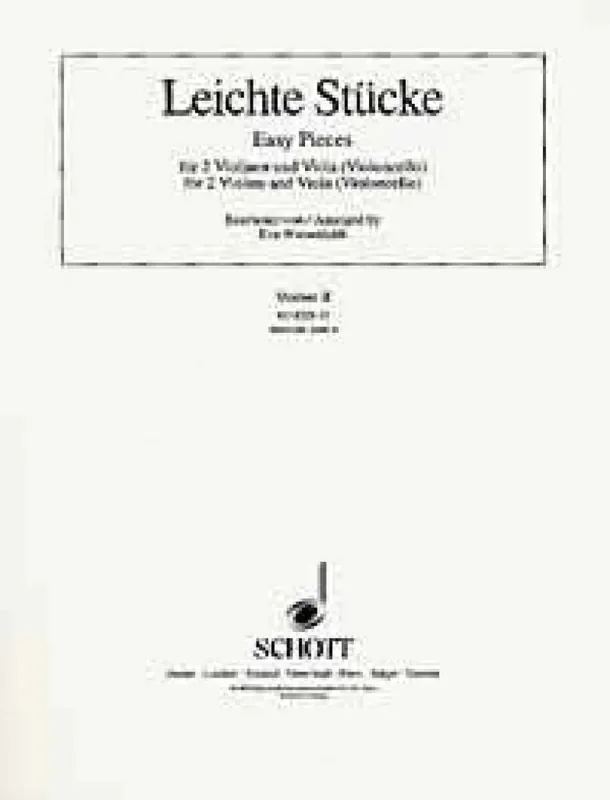 Easy Pieces (Arr. Eva Wiesenfeldt) Streichtrio