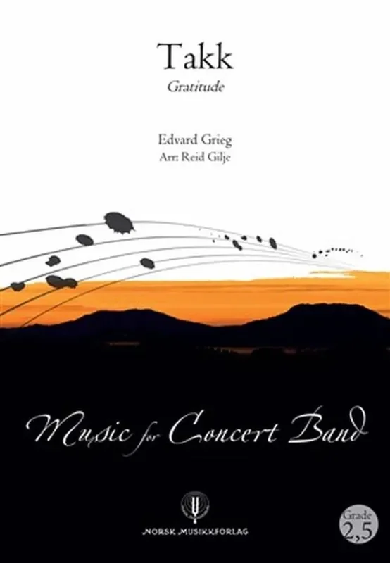 Edvard Grieg Takk (Arr. Reid Glje) Blasorchester