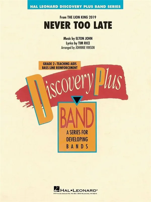 Elton John Never Too Late (Arr. Johnnie Vinson) Blasorchester