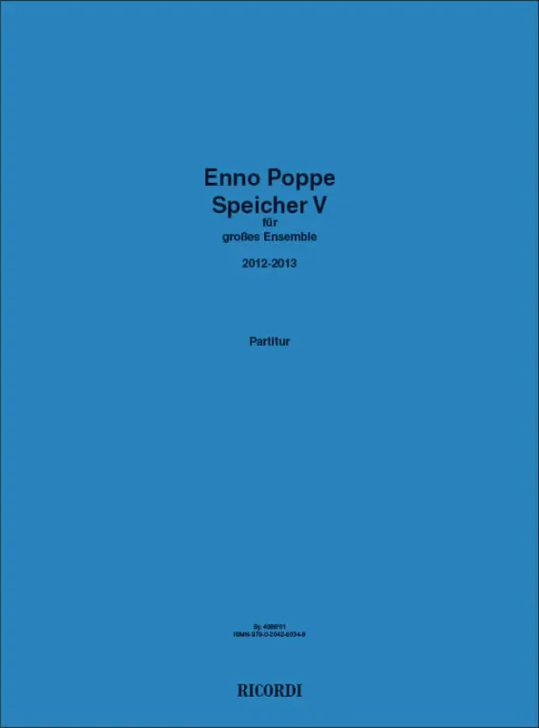 Enno Poppe Speicher V Kammerensemble