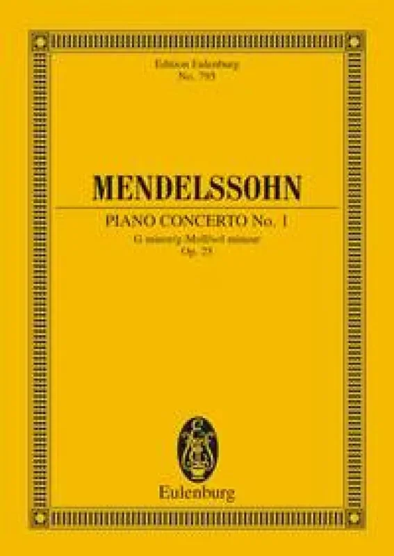 Felix Mendelssohn Bartholdy Concerto Per Pf N. 1 Sol M. Op. 25 Orchester mit Solo