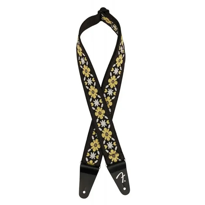 Fender 2″ guitar strap, Pasadena woven, yellow clover