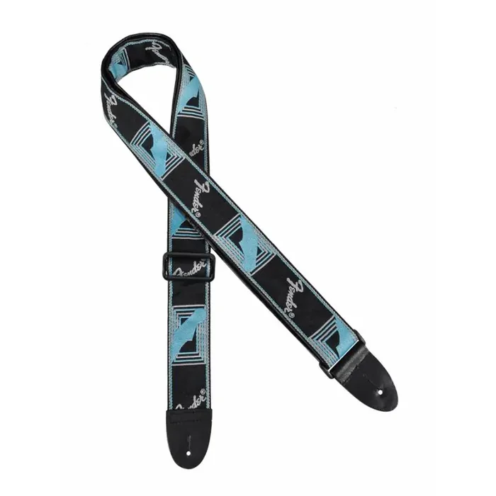 Fender 2 guitar strap ‘Monogrammed‘ black-light grey-blue