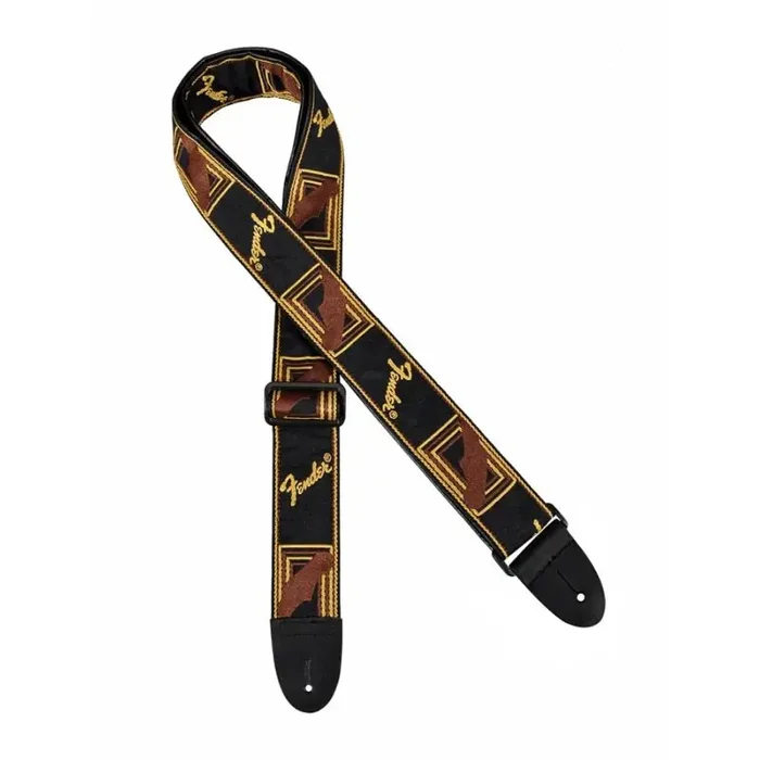 Fender 2 guitar strap ‘Monogrammed‘ black-yellow-brown