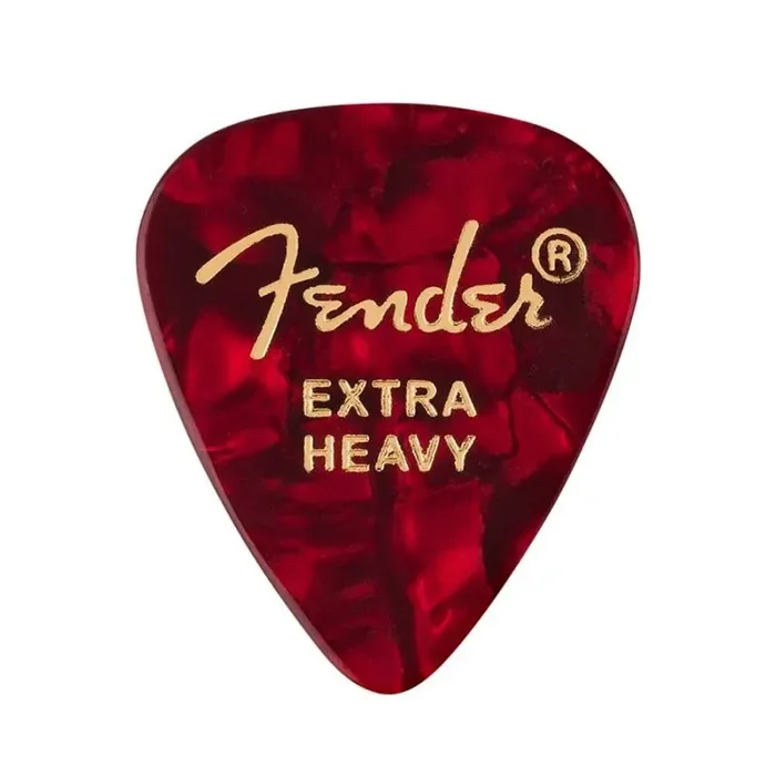 Fender 351 shape premium picks, extra heavy, red moto, 12-pack