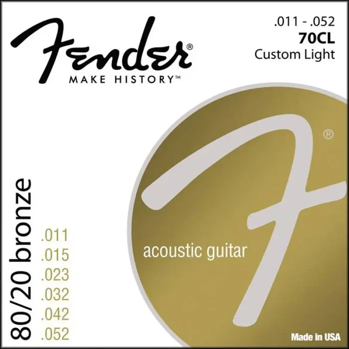 Fender 80/20 Bronze string set acoustic bronze roundwound custom light 011-015-023-032-042-052