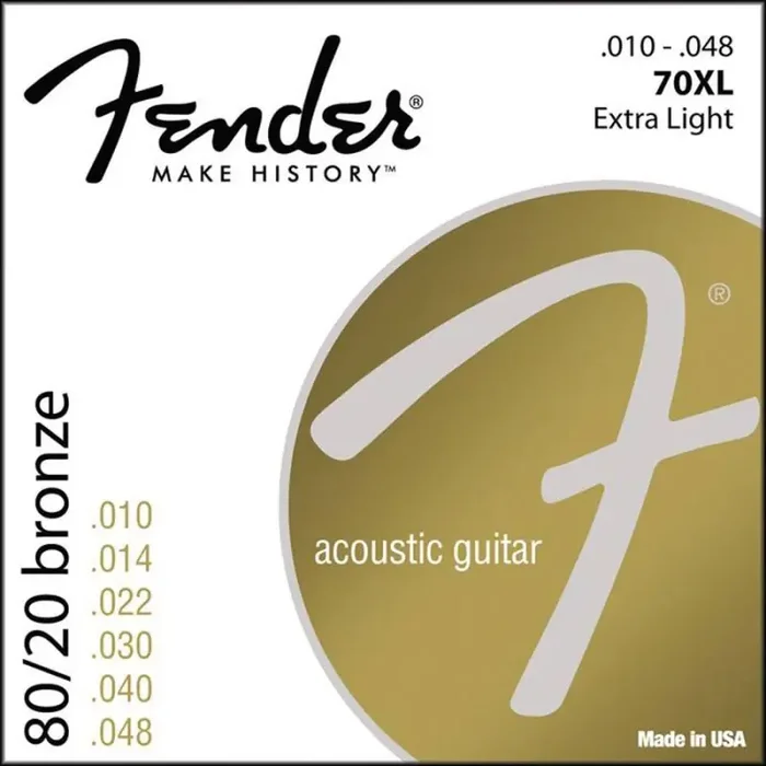 Fender 80/20 Bronze string set acoustic bronze roundwound extra light 010-014-022-030-040-048