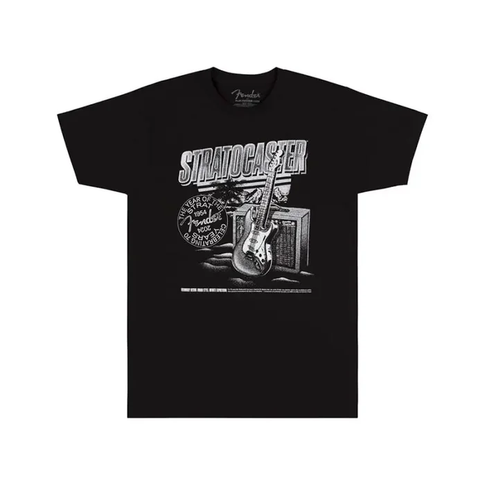 Fender Clothing T-Shirts Stratocaster 70th Anniversary, tee, black, XXL