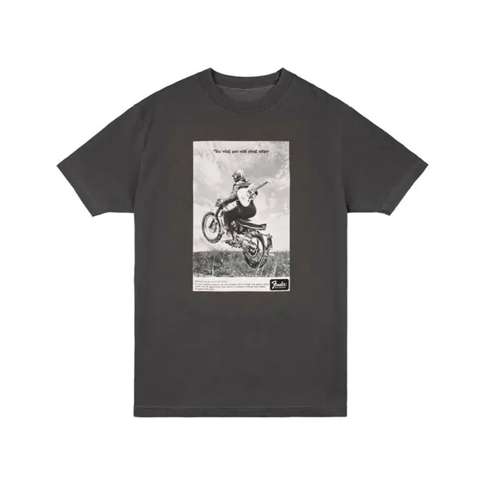 Fender Clothing T-Shirts vintage ad biker tee, graphite, XXL