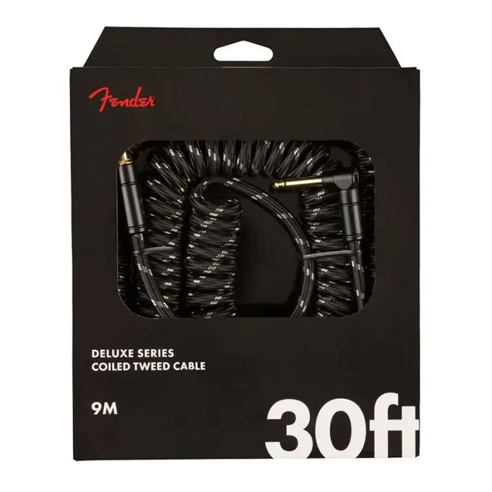 Fender Deluxe Coil Cable 30″, black tweed