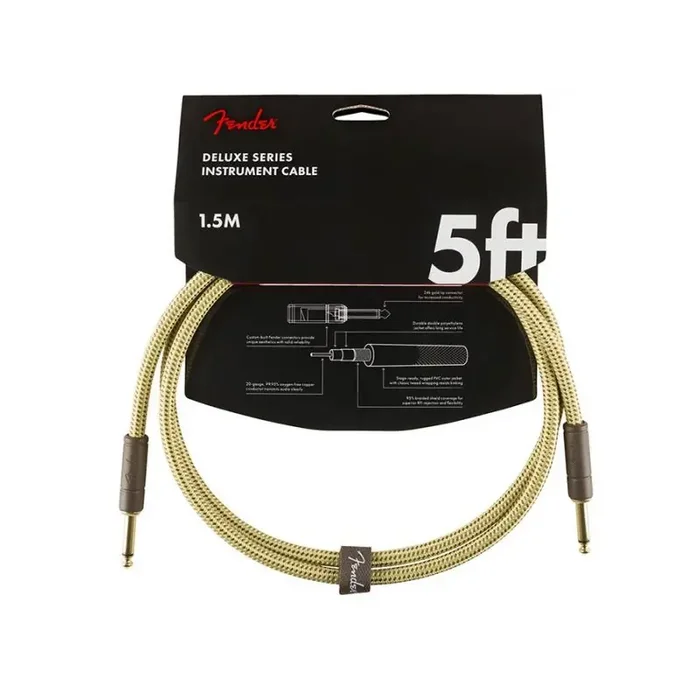 Fender Deluxe Series instrument cable, 5ft, tweed