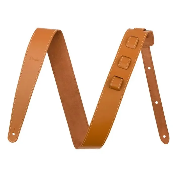 Fender Essentials 2″ leather guitar strap, tan