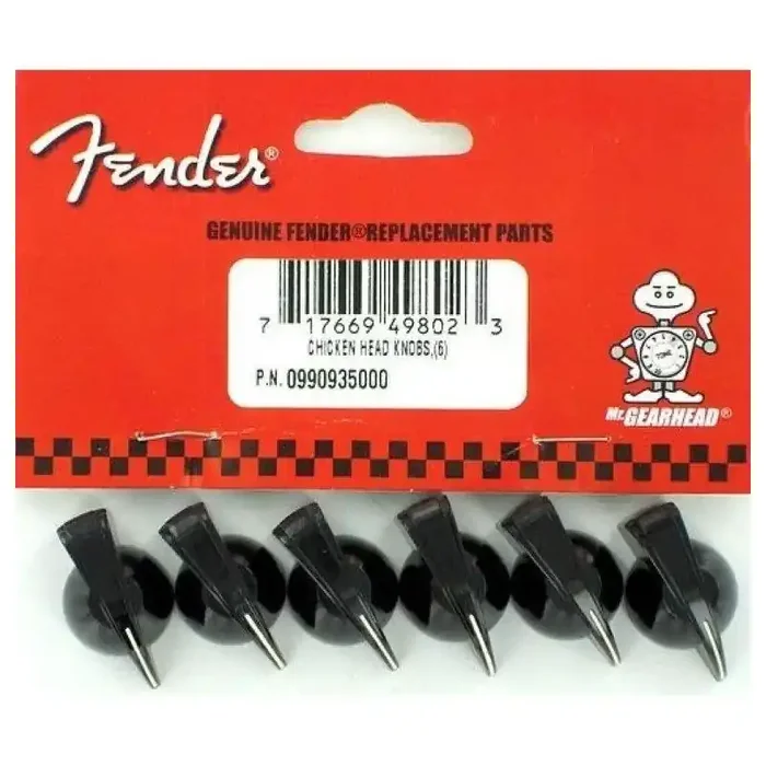 Fender Genuine Replacement Part amplifier knobs chicken head style black set of 6