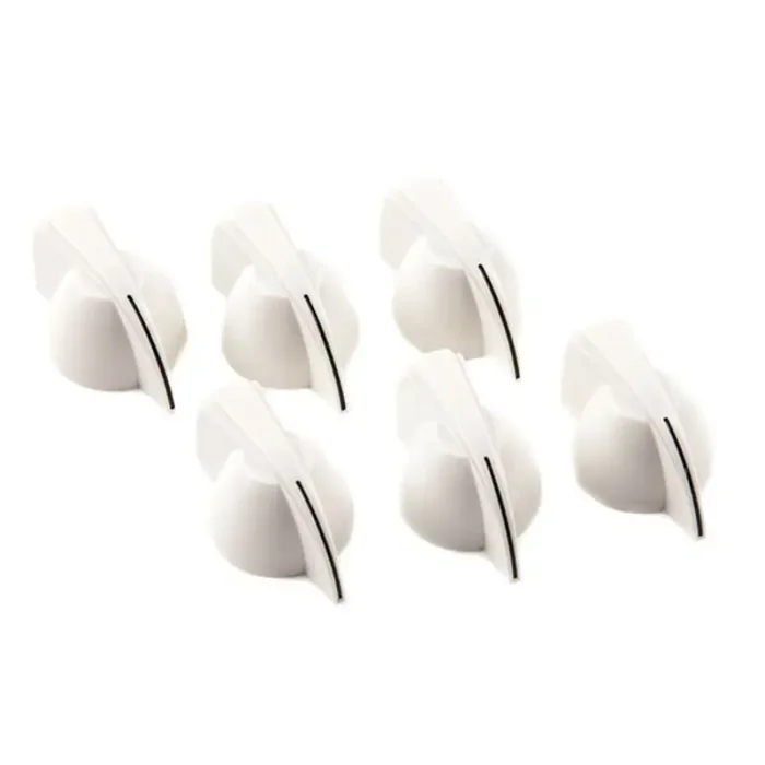 Fender Genuine Replacement Part amplifier knobs, chicken head style, white, set of 6