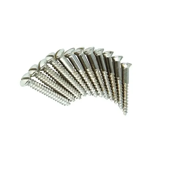 Fender Genuine Replacement Part bridge mounting screws vintage ‘52 Tele 6 x 1 slotted nickel 12 pcs