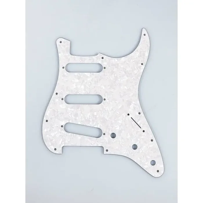 Fender Genuine Replacement Part pickguard Strat SSS 11 screw holes 4-ply white pearl