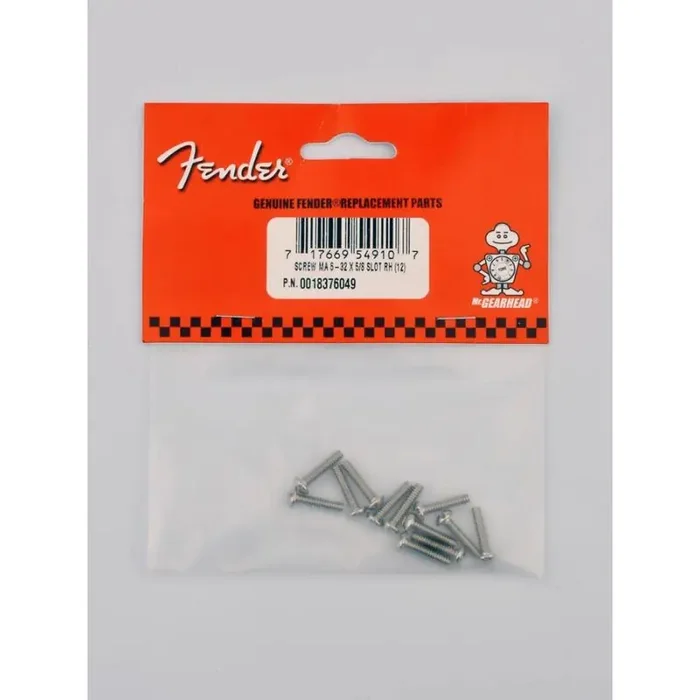 Fender Genuine Replacement Part pickup mounting screws slotted machine vintage ‘50s Tele 6-32 x 5/8 round head 12 pcs