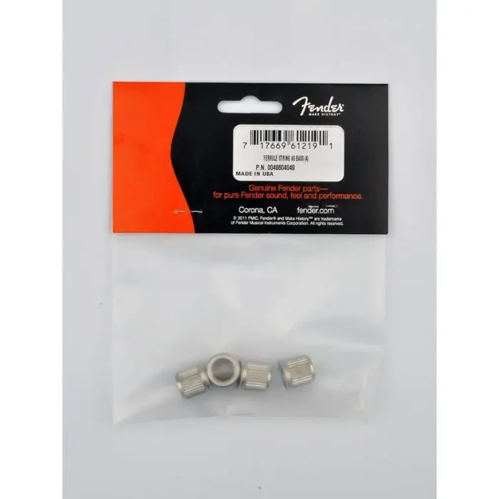 Fender Genuine Replacement Part string ferrules bass chrome set of 4