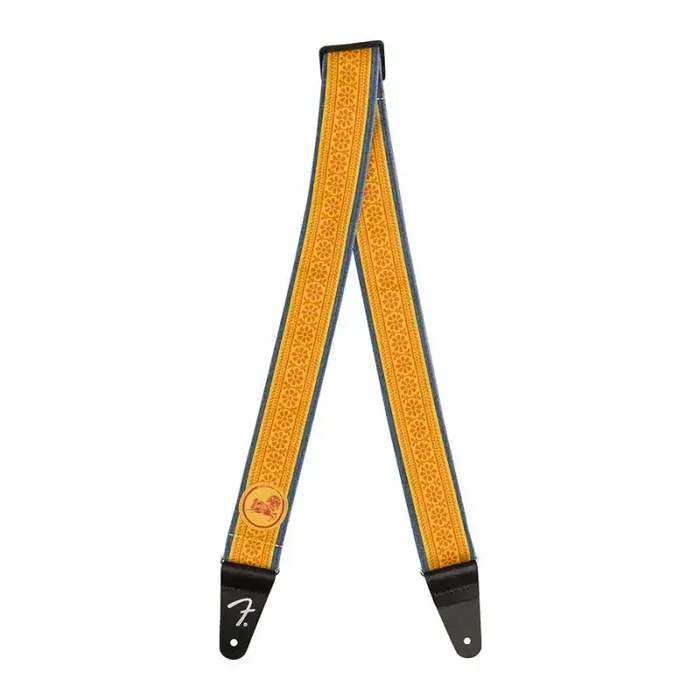 Fender George Harrison Dark Horse Floral guitar strap, orange, 2″