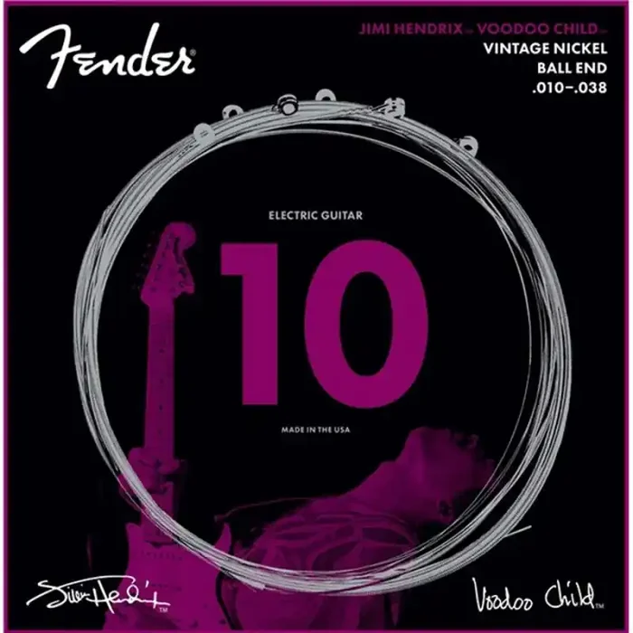 Fender Jimi Hendrix Voodoo Child string set electric, vintage nickel, 010-013-015-026-032-038, ball end