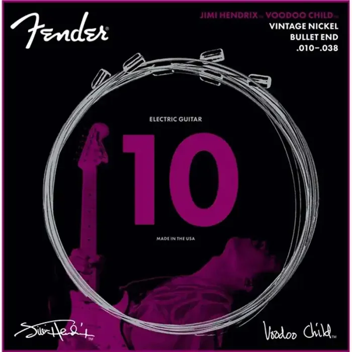Fender Jimi Hendrix Voodoo Child string set electric, vintage nickel, 010-013-015-026-032-038, bullet end