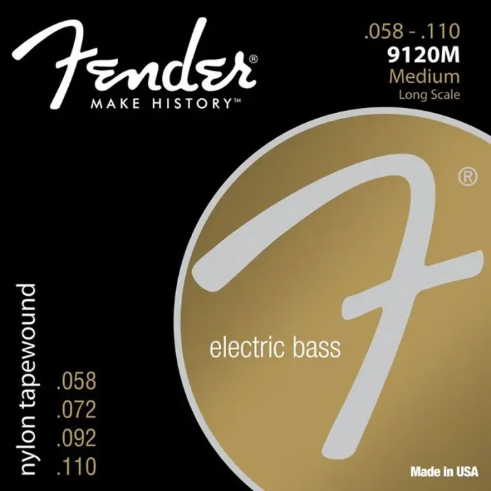 Fender Nylon 9120s string set electric bass (fretless) nylon tapewound medium 058-072-092-110
