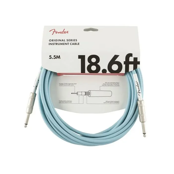 Fender Original Series instrument cable, 18.6ft, daphne blue