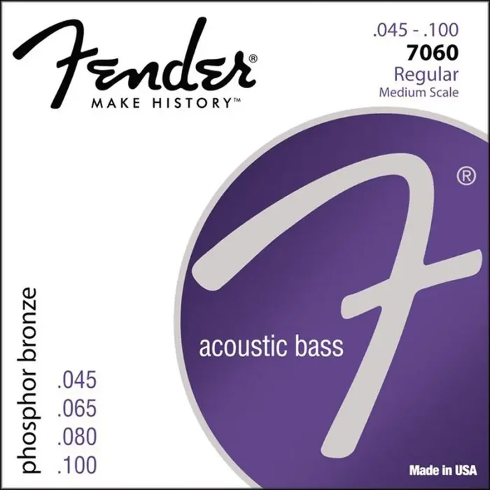 Fender Phosphor Bronze Acoustic Bass string set 32 medium scale phosphor bronze wound 045-055-075-095