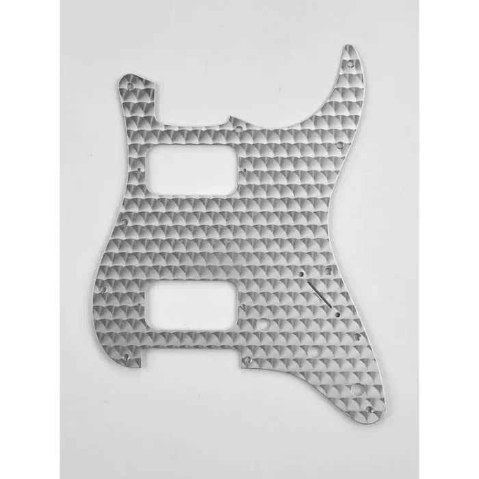 Fender pickguard Strat HH, 11 screw holes, engine turned, clear