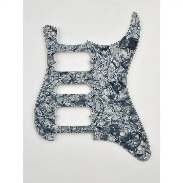 Fender pickguard Strat, HSH contour cut, 11 screw holes, 4-ply, black pearl