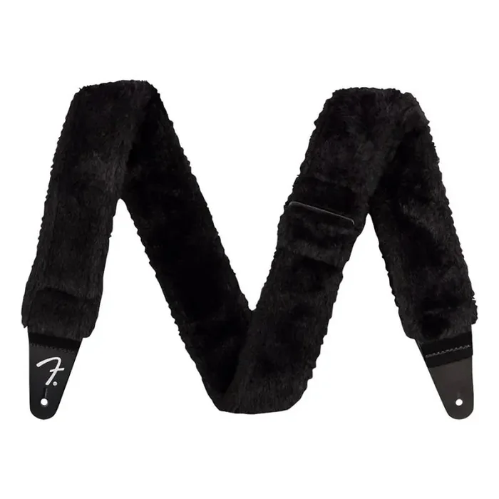 Fender Poodle plush guitar strap, black