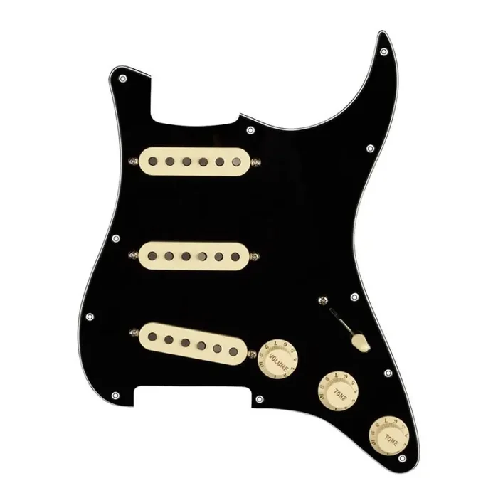 Fender Pre-Wired Strat Pickguard Custom Shop Custom ‘69 SSS, 11 screw holes, black