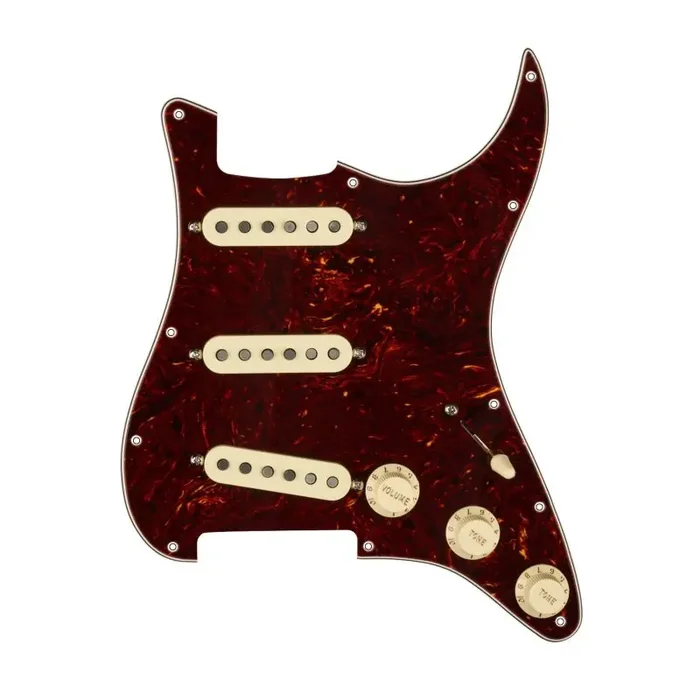 Fender Pre-Wired Strat Pickguard Custom Shop Fat 50‘s SSS, 11 screw holes, tortoise shell