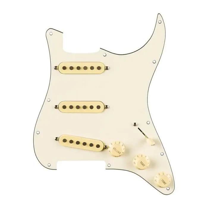 Fender Pre-wired Strat Pickguard Eric Johnson Signature SSS, 11 screw holes, parchment