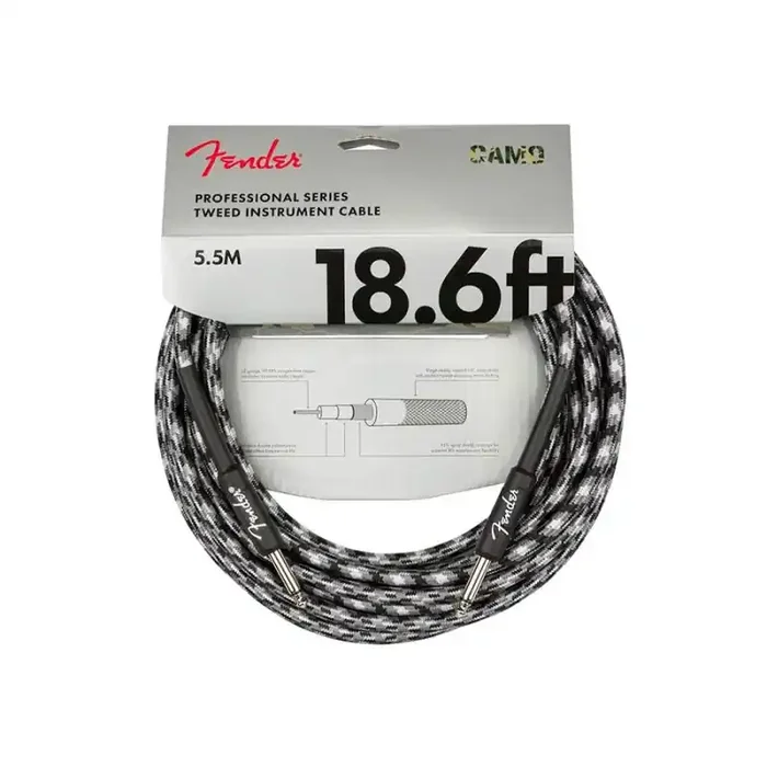 Fender Professional Series instrument cable 2x jack (metal) 18.6‘, winter camo
