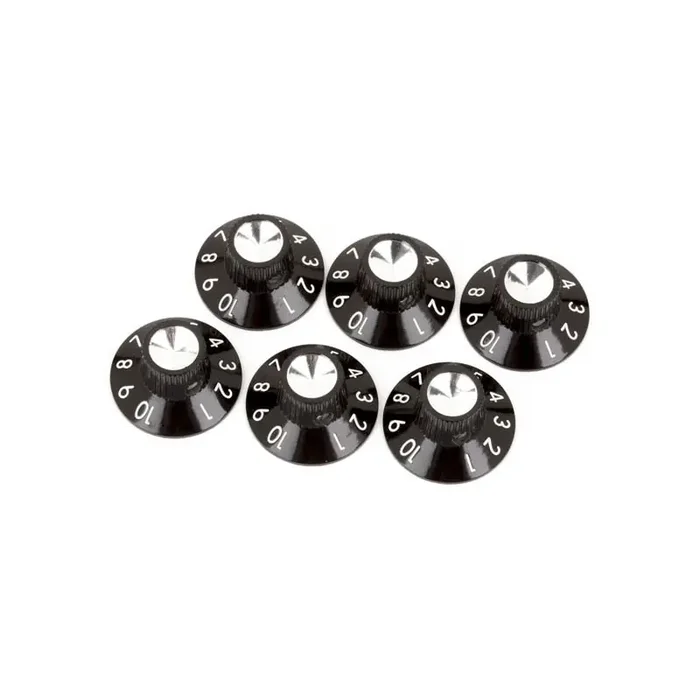 Fender® Amp Pot Knobs black/silver (6)