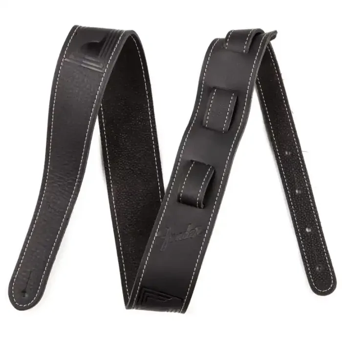 Fender® Monogr. Leather strap, black