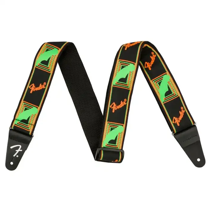 Fender® Neon Monogr. Strap, green/orange