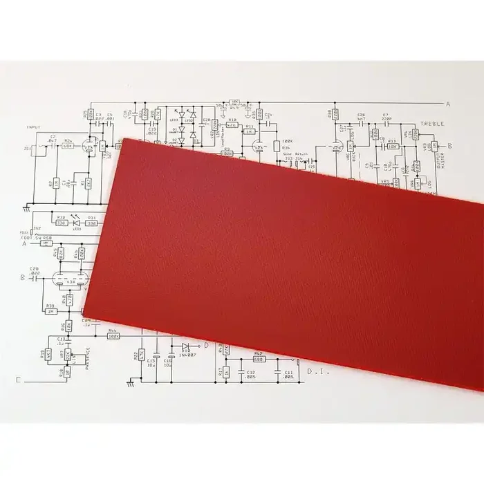 Fiberboard FR4 3 mm / 80 x 500 mm red