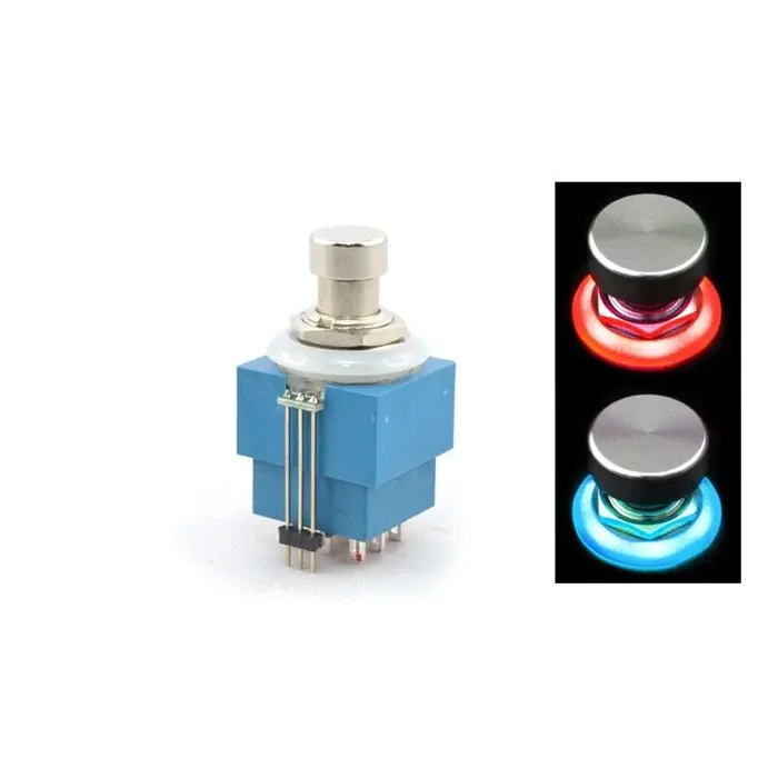 Footswitch 3PDT, LED Ring, RED/BLUE