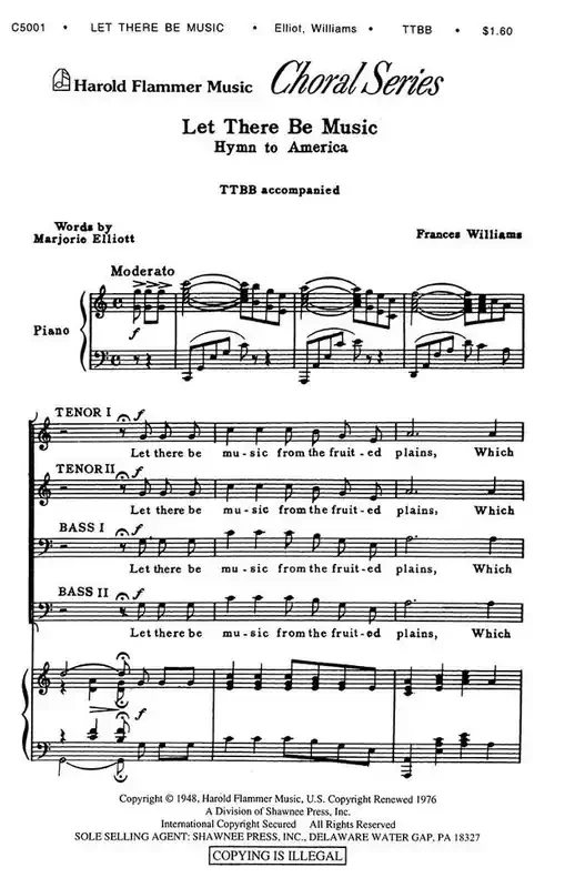 Frances Williams Let there be music Männerchor mit Klavier/Orgel