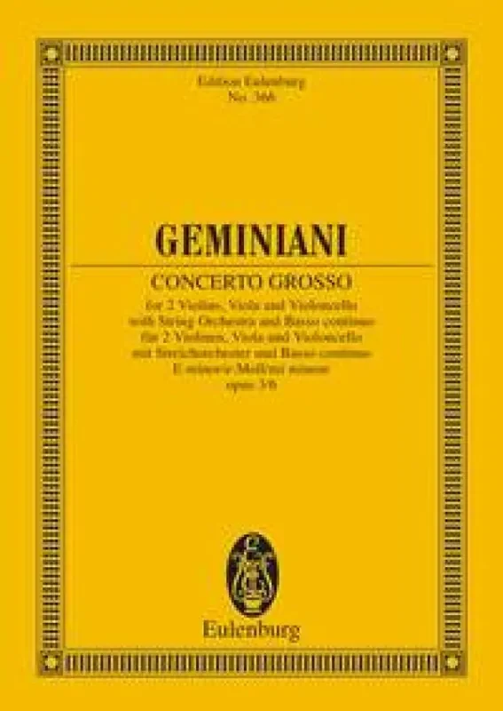 Francesco Geminiani Concerto grosso E minor op. 3/6 Streichorchester mit Solo