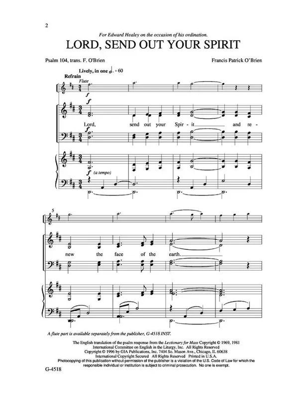 Francis Patrick O‘Brien Lord, Send Out Your Spirit Gemischter Chor mit Klavier/Orgel