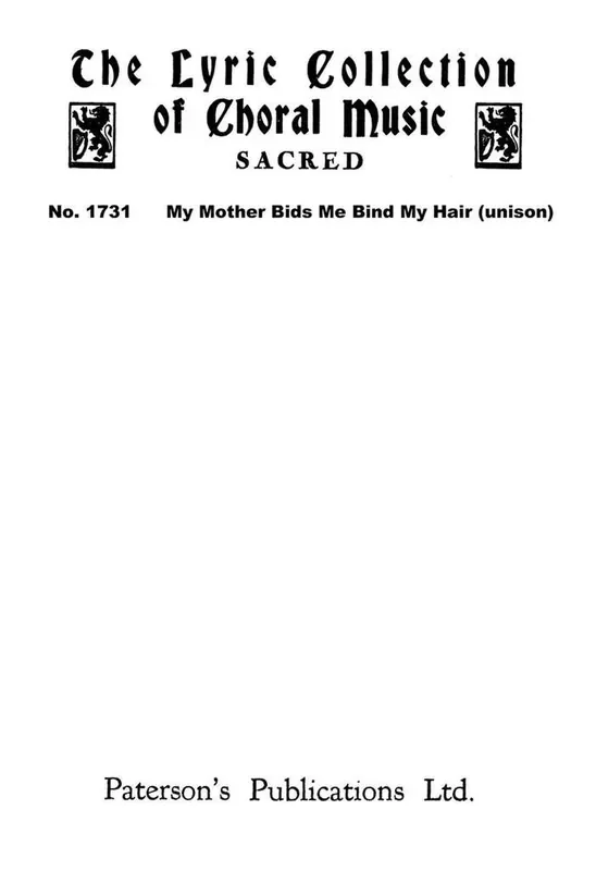 Franz Joseph Haydn My Mother Bids Me Gemischter Chor mit Begleitung