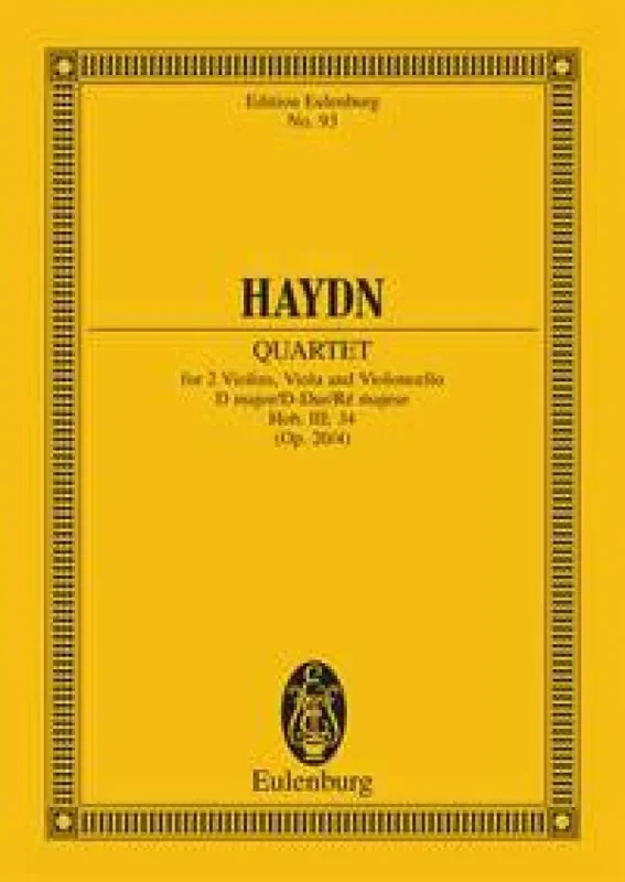 Franz Joseph Haydn String Quartet In D Major Op. 20 No. 4 Hob. III Streichquartett
