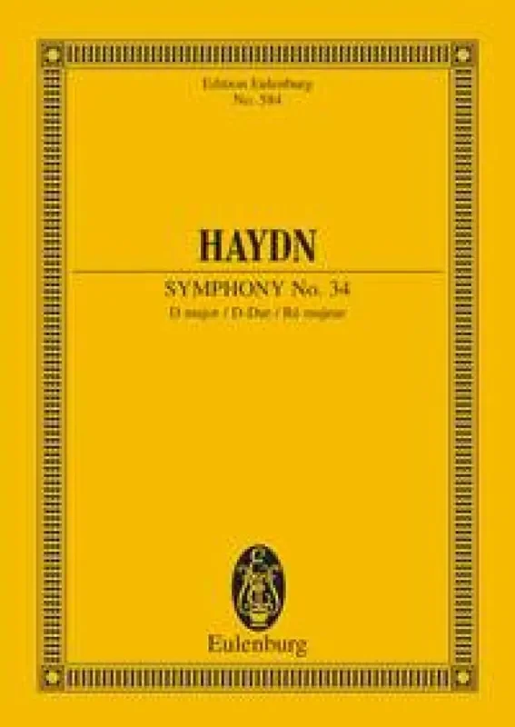 Franz Joseph Haydn Symphony No. 34 In D Major Hob. I Orchester