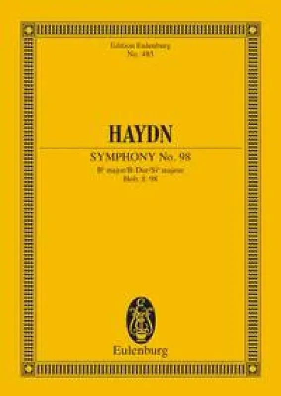 Franz Joseph Haydn Symphony No. 98 B Flat Major Hob. I Orchester