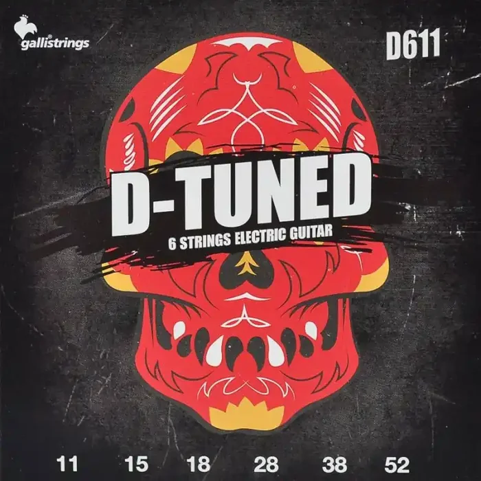 Galli D-Tuned snarenset elektrisch, nickel roundwound, 011-015-018-028w-038w-052w